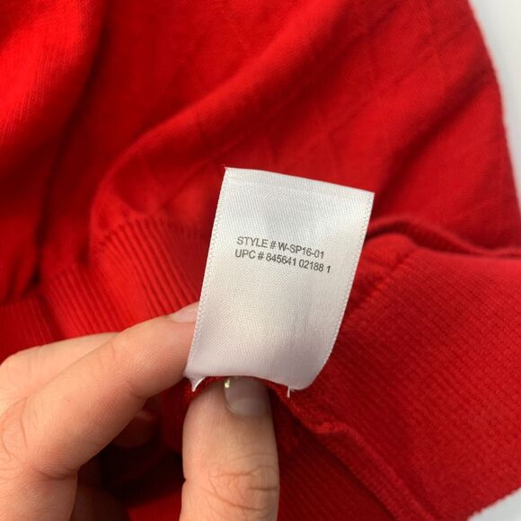 Alan Flusser Sweater Vest Mens XL Extra Large Red V Neck Cotton Diamond Jacquard - Picture 8 of 10